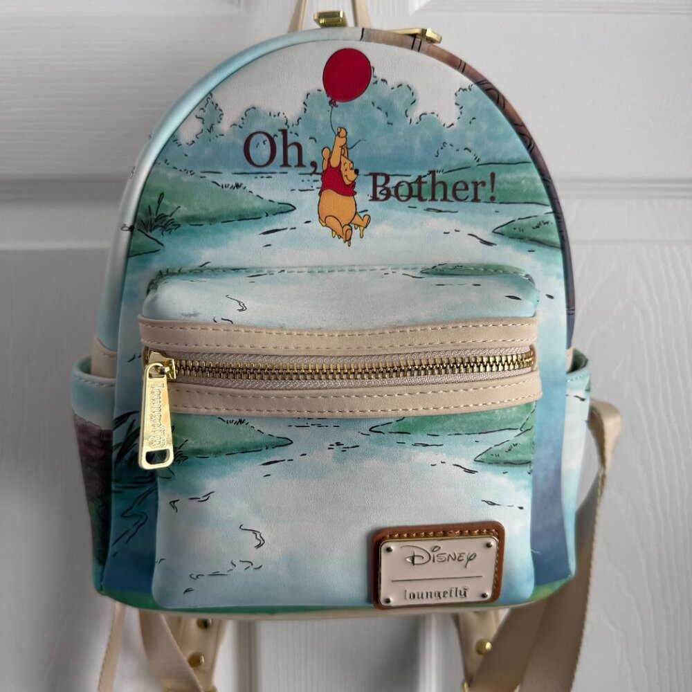 Disney Loungefly Winnie The Pooh "Oh Bother" Mini Backpack W/Piglet On Back